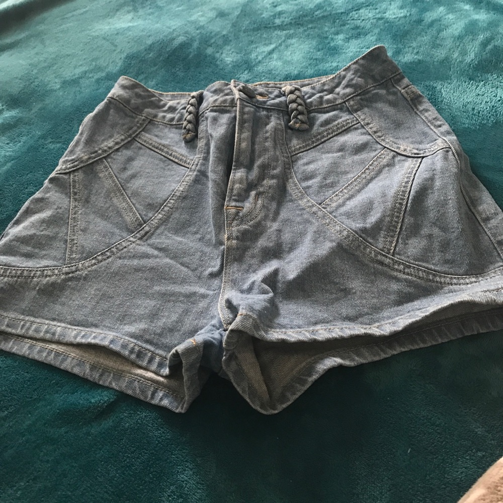 High waisted denim shorts